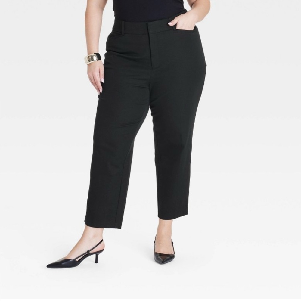 Ava & Viv Women’s High-Rise Straight Leg Trousers. Ankle Pant, Size 24, New